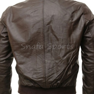 Genuine Leather Regular Coat Men's Fashionable Breathable Windproof Winter Front Leather Jacket For Sale - Product Image 5