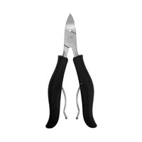 Coupe-ongles en acier inoxydable avec poignées ergonomiques noires et double ressort pour soins des ongles et pédicure professionnels