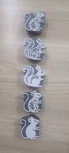 Bloques de impresión de madera tallados a mano y grabados, reutilizables, para estampado textil, DIY, henna, artesanía india, con patrones florales de Sheesham - Product Image 2