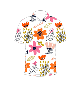 เสื้อโปโลผู้ชายสีขาวพิมพ์ลายดอกไม้หลากสีลำลองฤดูร้อนแขนสั้นเสื้อโปโลลายดอกไม้แบบนามธรรม - Product Image 1