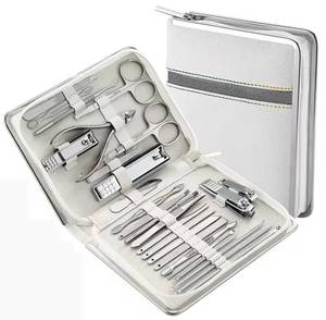 Pink Stainless Steel Nail <b>Kit</b> with 5 in 1 Clipper Portable <b>Manicure</b> Set Case for Adults Classic Style - Product Image 3