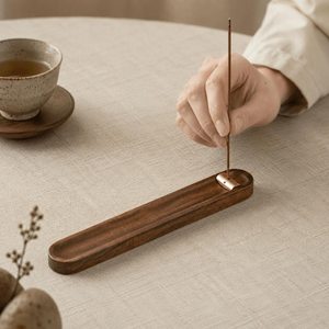 Porta Incienso de Madera Hecho a Mano para Yoga y Spa, Porta Incienso de Madera Natural, Recolector de Ceniza Decorativo - Product Image 5