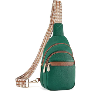 Leather Waterproof Crossbody Bag Zipper Convertible Detachable <b>Chain</b> Strap Shoulder Handbag for Camping Shooting Day Night - Product Image 1