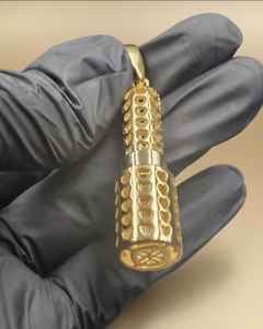 Colgante de Labial Iced Out, Colgante de Hip Hop Inspirado en el Maquillaje, Rubí Rosa, Joyería Hip Hop Personalizada, Colgante de Plata Bicolor 925 - Product Image 2