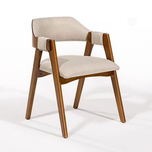 Elegante Silla de Comedor de Madera Maciza de Estilo Escandinavo con Tapicería de Tela Premium para la Decoración Moderna de tu Hogar - Product Image 1