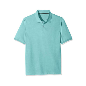 Polo homme uni en coton (65%) et polyester (35%) avec logo brodé, style formel unisexe, vente en gros - Product Image 1