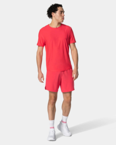 Camiseta de Hombre, Color Rojo Sólido, Cuello Redondo, Corte Regular, Estilo Urbano, Manga Raglán, Transpirable, Anti-Pilling, 220 Gramos, Ropa Deportiva, ODM - Product Image 3