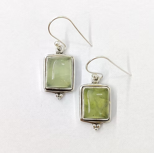 925 <b>Silver</b> <b>Drop</b> <b>Earrings</b> Square Shape Natural Stone 5.8g Ethnic Style for Women Any Occasion Wear - Product Image 3