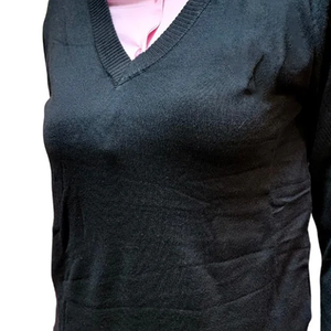 Women Black Winter Button Down Sorority Gear Cardigan Soft Knit Long Sleeve <b>Office</b> Casual Sweater Lightweight Knitwear OEM - Product Image 6