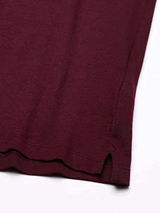 เสื้อโปโลแขนสั้นผู้ชาย สีพื้น ทรงปกติ สวมใส่สบาย ระบายอากาศได้ดี ผ้าฝ้ายถักปิเก้ สีแดงเลือดหมู - Product Image 4