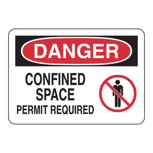 Panneau PVC « Danger : Espace Confiné, Permis Requis » pour Zones de Sécurité Industrielle - Product Image 2