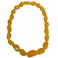 Collier pour femme en résine jaune brillante, design perlé irrégulier, style religieux chrétien tendance, motif géométrique, mode anniversaire