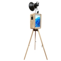 Machine à photomaton portable rétro vintage en bois pour iPad avec appareil photo et imprimante