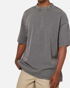 Camiseta Oversize Gris de Algodón Lavado Hecha en Pakistán, Personalizada, Tejida, Ecológica y Transpirable para Hombre, Estilo Urbano - Product Image 6