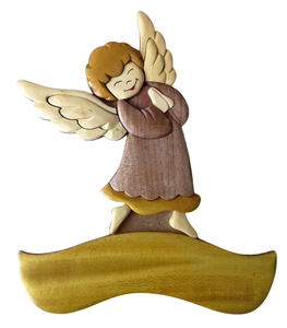 Plaque nominative en bois intarsia pour enfant, artisanat, à suspendre à la porte, pour souvenir - Product Image 1