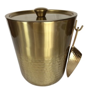 Modern Classic Metal Beverage Bucket Dotted Edge Silver <b>Wine</b> Cooler High-Shine Cast Aluminum Party Drink Tub Decorative Handles - Product Image 4