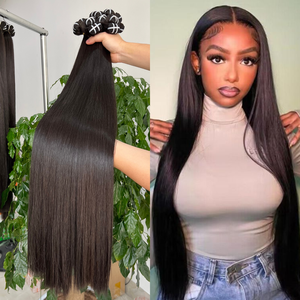 Meilleures ventes 100% Remy Extensions de cheveux humains vietnamiens couleur naturelle os trame droite 6-8 ans durée de vie perruques groupées - Product Image 5