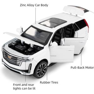 Modellino Auto SUV Escalade in Scala 1:32, Veicolo Giocattolo in Lega di Zinco con Funzione Pull-Back e Suono, Compatibile per Collezionisti di Auto - Product Image 2