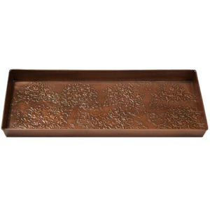 Tapis à chaussures en acier galvanisé à motif floral, finition cuivre métallique, pour entrée, usage intérieur/extérieur, à prix raisonnable - Product Image 1