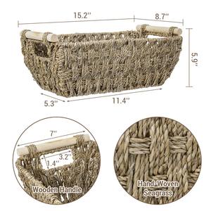 Panier de rangement décoratif en jonc de mer tressé à la main, fabrication artisanale, vente en gros, écologique, fabriqué au Vietnam - Product Image 3