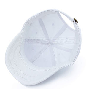 Casquette de baseball blanche à 6 panneaux, ajustable, unisexe, en coton, décontractée, couleur unie, taille adulte, casquettes de baseball vierges - Product Image 5
