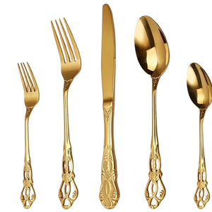 Mirrored Steel Kitchenware Flatware Set Silver Color Shiny Polished <b>Top</b> With Brown Unique Design Handle Rustic Design Cutlery - Product Image 3