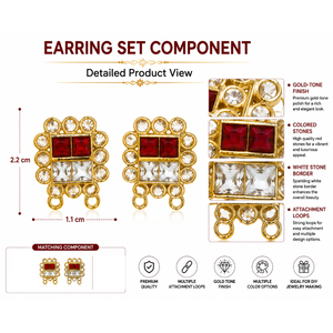 Composants de bijouterie en laiton plaqué or, perles de verre carrées, pour colliers indiens, pendentifs, boucles d'oreilles, accessoires de mariée Shree Ambikanath - Product Image 5