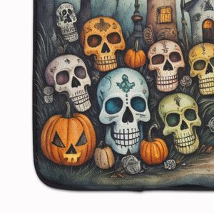 Calaveras Sugar Skulls Halloween Memory Foam Kitchen <b>Rug</b> Machine Washable Anti-Fatigue Bath Mat Comfort Cushion Mat & <b>Pads</b> - Product Image 4