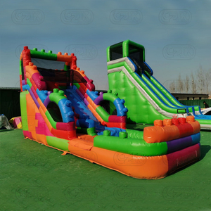 Carrera de obstáculos inflable comercial Castillo hinchable Combo Mega bloques de construcción Legao Themed Jumping Bounce House para la venta - Product Image 6