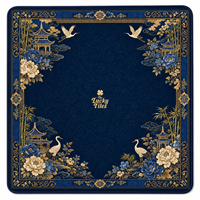 Permainan Hiburan Poker Mahjong Mewah Modern Chinoiserie 33x33 Inci Kustom Neoprena Lipat Anti-Selip Tahan Lama Tahan Air