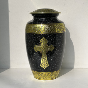 Urna Funeraria de Aluminio Estilo Americano para Cenizas Humanas y de Mascotas, Cruz Blanca Grabada, Personalizable, Venta al Por Mayor - Product Image 6