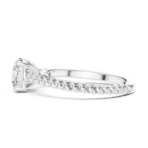 Bague de fiançailles solitaire en moissanite ronde, bague de mariage, bague de demande en mariage, bague pour femme à porter au quotidien, bague cadeau d'anniversaire - Product Image 4