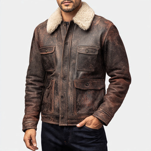 เสื้อแจ็คเก็ตหนังขนสัตว์คุณภาพสูงสำหรับผู้ชาย - Product Image 1