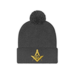 Custom Master Mason Blue Lodge Pom Pom Winter <b>Beanie</b> <b>Hat</b> Wholesale Manufacturer - Product Image 1