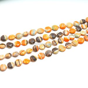 Cuentas de Ópalo Boulder Amarillo Natural en Forma de Moneda de 12mm y 13mm, Cuentas de Ópalo Facetadas de 13 Pulgadas en Hilo para Fabricación de Joyas, Venta al por Mayor a Granel - Product Image 3