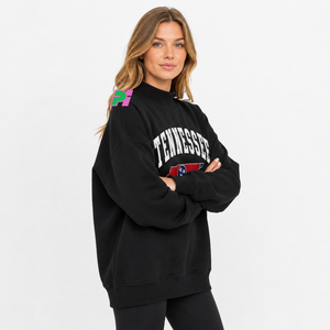 Sweat-shirt à col montant pour femme avec inscription TENNESSEE et appliqué carte, épais et lourd, idéal pour l'hiver - Product Image 5