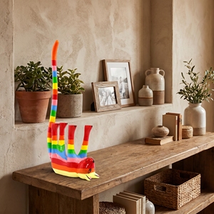 Estatua de Gato Arcoíris de Madera de Albizia Hecha a Mano, Decoración para el Hogar, Figura de Animal de Madera, Adorno Artesanal, Venta al por Mayor, Artesanía de Bali - Product Image 2