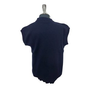 Suéter sin Mangas para Hombre, Color Azul Marino, Cuello en V, Tejido de Punto, Logotipo de Seguridad Bordado en la Parte Delantera, Corte Regular Informal, Mezcla de Algodón Transpirable - Product Image 2