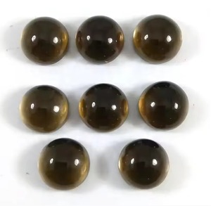 Cabochon rond à dos plat en quartz fumé naturel de 10 mm, pierre précieuse en vrac très demandée, quartz brun, pierre de naissance pour la fabrication de bijoux, vente en gros - Product Image 4