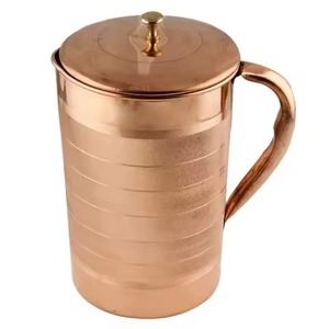 Antique Pure Copper Water <b>Jug</b> Handmade Pitcher Traditional Metal <b>Drinking</b> Vessel Kitchen - Product Image 2