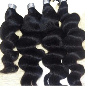 Wholesale Natural Machine Double Weft 10A 12A Indian Raw Virgin Human Hair Extensions Double Drawn <b>Body</b> <b>Wave</b> - Product Image 6
