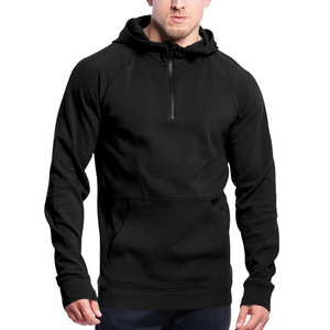 Sudadera con capucha y media cremallera para hombre, de manga larga, informal, para otoño e invierno, venta al por mayor de fábrica - Product Image 2