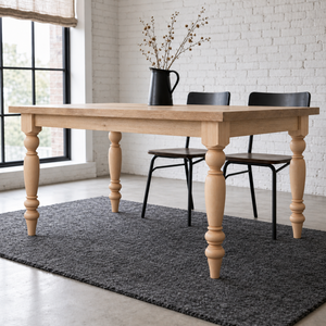 Pied de table en bois massif, pied de meuble en bois tourné rond, style traditionnel, base de table pour la maison ou le bureau, installation facile - Product Image 3