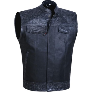 Chaleco de Motocicleta Personalizado Unisex Acolchado de Cuero Genuino con Cuello Alto, Chaleco de Motociclista Impermeable, Cortavientos y Transpirable - Product Image 2
