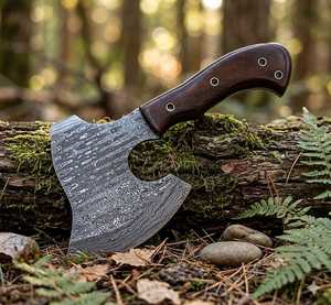 Hacha Vikinga Hecha a Mano OEM, Cabeza de Acero de Damasco, Mango de Madera, Personalizable, Herramientas de Caza y Camping, Uso en Supervivencia, 100% de Alta Calidad - Product Image 2