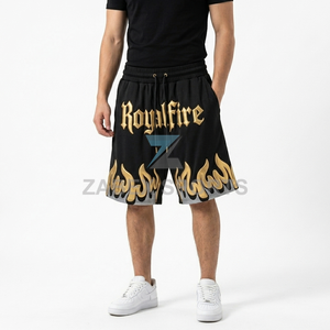 Shorts de basket-ball personnalisés 100% polyester avec motif flamme, décontractés, séchage rapide, légers, athlétiques, streetwear PAKISTAN - Product Image 6