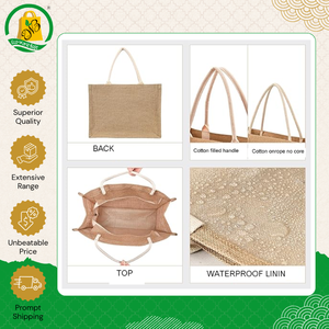 Excellent Quality Wholesale Price Daily Usage Jute Bag Eco-Friendly Shopping Tote Bag with Webbing Padded Handle for Sale - Product Image 4