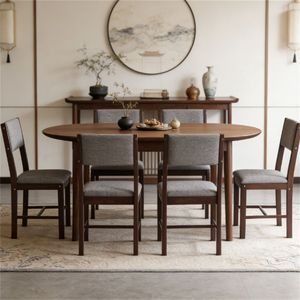 Set di 4 Sedie da Pranzo in Legno di Noce per Sale da Pranzo, Soggiorni e Camere da Letto - Product Image 2