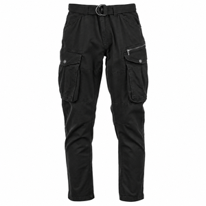 Pantalon cargo en coton noir pour homme WESTMARK APPAREL INDUSTRY, plusieurs poches, respirant, séchage rapide, taille mi-haute, coupe droite - Product Image 2
