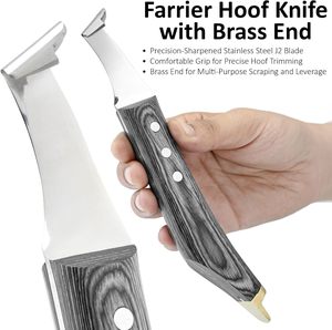Cuchillos para pezuñas de alta calidad con mango de madera, bajo MOQ, precio razonable, para uso veterinario en caballos - Product Image 3